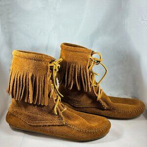 Boho Suede Fringe Minnetonka Boots